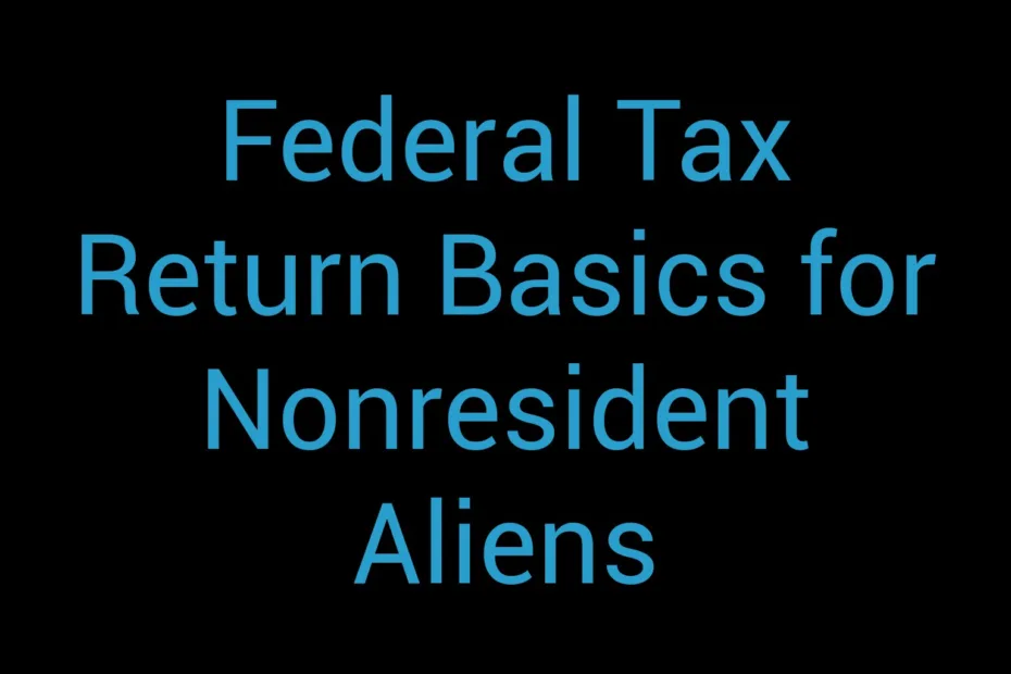 Federal Tax Return Basics For Nonresident Aliens