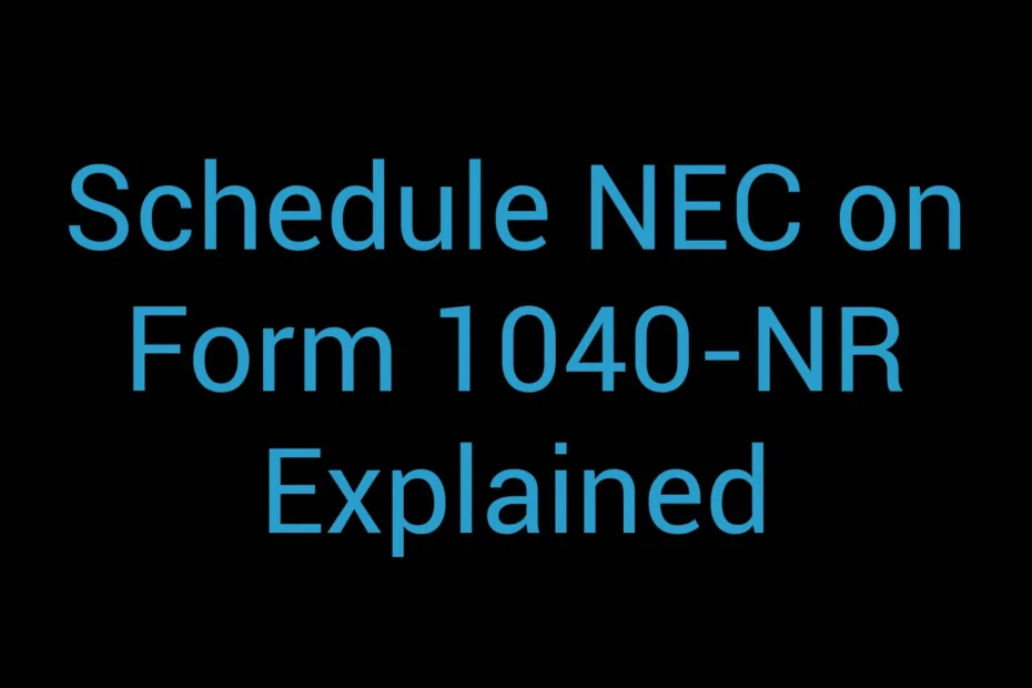 Schedule Nec On Form 1040 Nr Explained