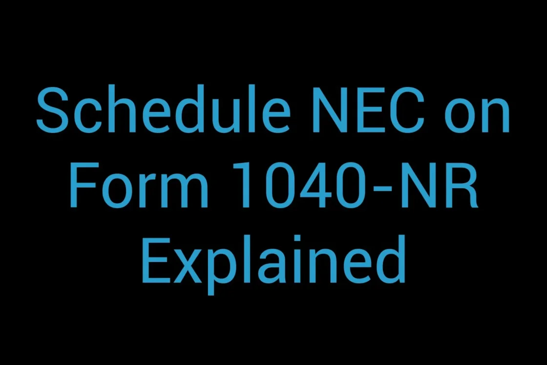 Schedule Nec On Form 1040 Nr Explained