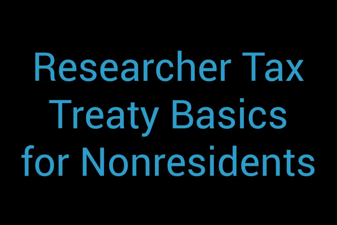 Researcher Tax Treaty Basics For Nonresidents